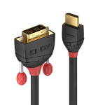 Lindy Black Line - Cavo adattatore - legame singolo - HDMI maschio a DVI-D maschio - 50 cm - tripla schermatura - nero - di forma rotonda, viti a serraggio manuale, supporto 1080p
